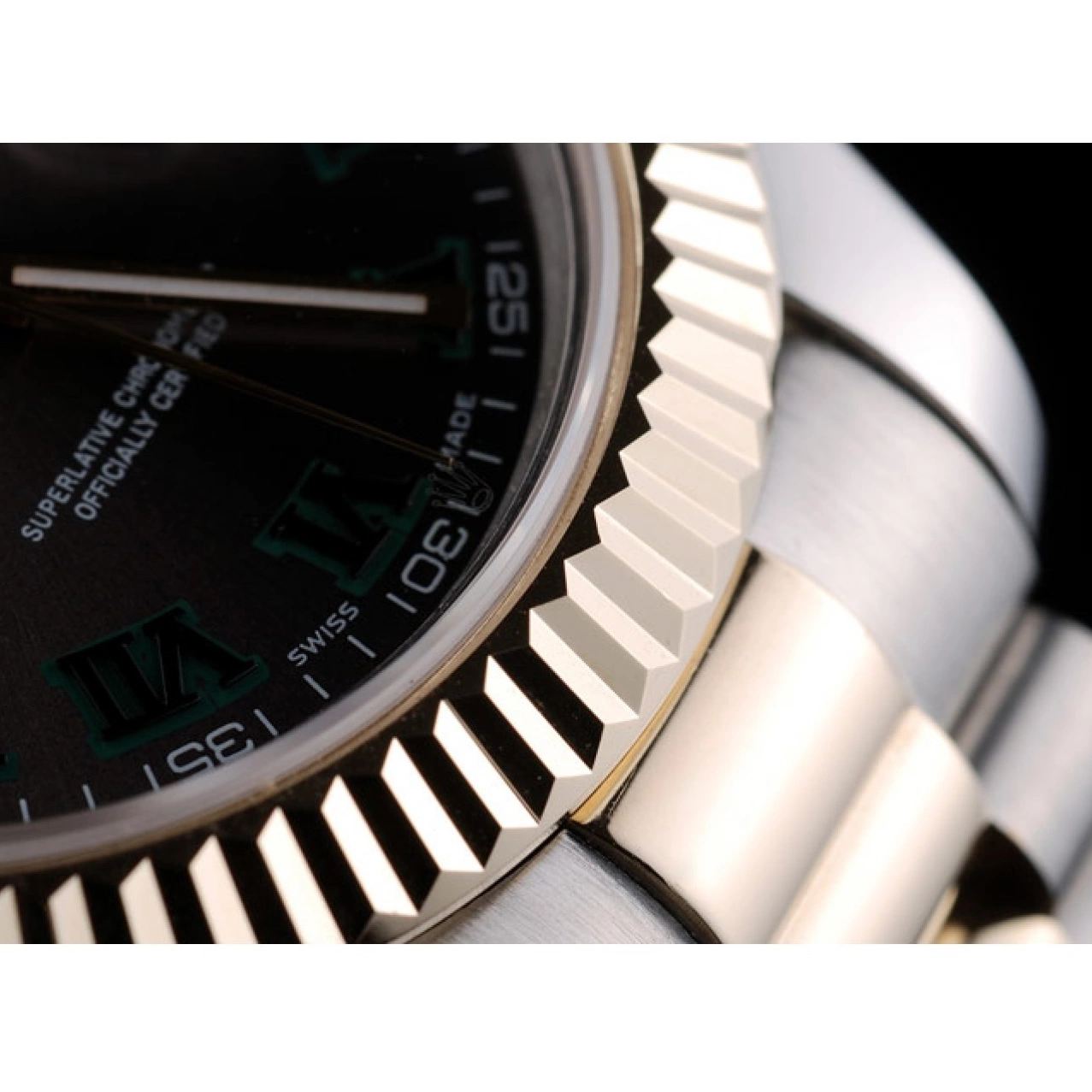 Rolex copies cheap Rolex Grey Strap Steel Dial DayDate Colored Stainless 41981 Dual 0701